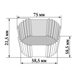 К-58,5 (58,5 * 58,5 * 21,5) Тарталетка К-58,5 (58,5 * 58,5 * 21,5) Тарталетка