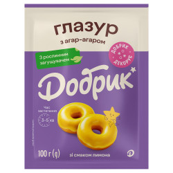 Глазур з Агар-Агаром зі смаком лимону жовта 100гр/15шт Глазур з Агар-Агаром зі смаком лимону жовта 100гр/15шт