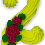 Цифра святкова лимонна №2 /50шт