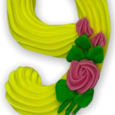 Цифра празничная лимонная №9 /50шт