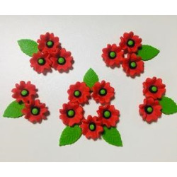 Маки маленькі з листочками /60шт Маки маленькі з листочками /60шт