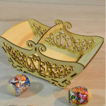 Деревянная пасхальная подставка Корзина