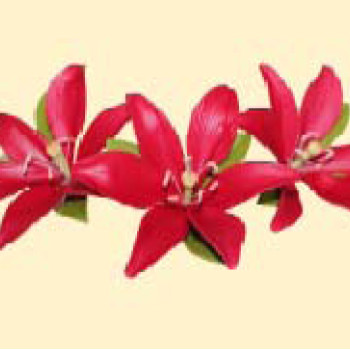 Лілія темно-червона L=60 з листочками (3шт) /8шт