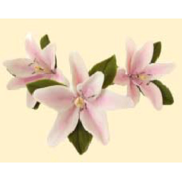 Лілія тонована рожева L=60мм з листочками (3шт/8уп/ящ) бл