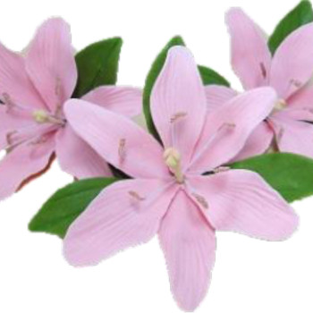 Лилия L=60 мм з листочками(набор с 3 цветочков)