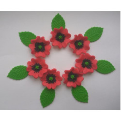 Маки середні з листочками /36шт Маки середні з листочками /36шт