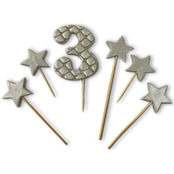 Цифра Преміум срібна №3