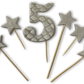 Цифра Преміум срібна №5