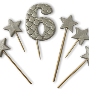 Цифра Преміум срібна №6