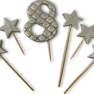 Цифра Преміум срібна №8