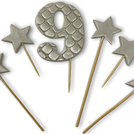 Цифра Преміум срібна №9