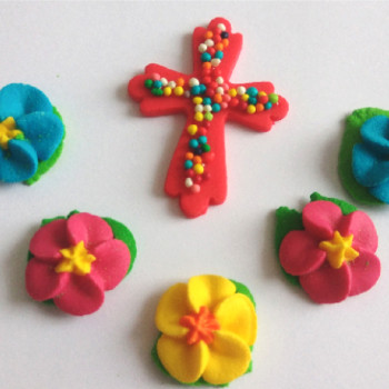 Хрестик з квіточкамі 48 шт